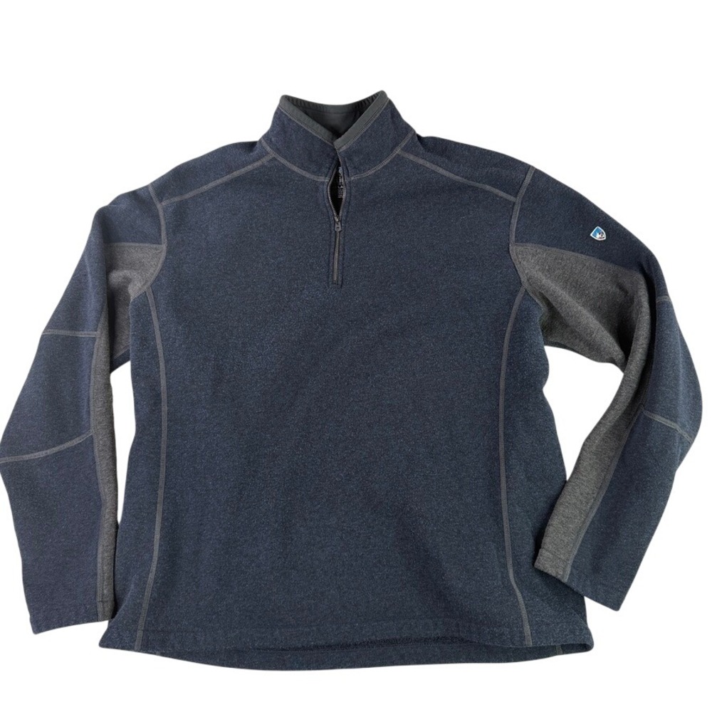 KUHL Revel Quarter Zip Pullover Men XXL Navy Blue Charcoal‎ Gray 3007 F21